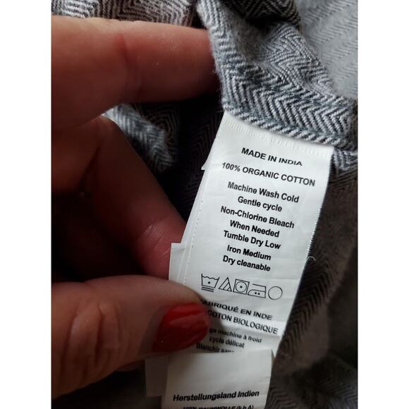 Prana XL Mens Lybek Organic Cotton Flannel Long Sleeve Button Up Shirt Gray - Picture 8 of 11